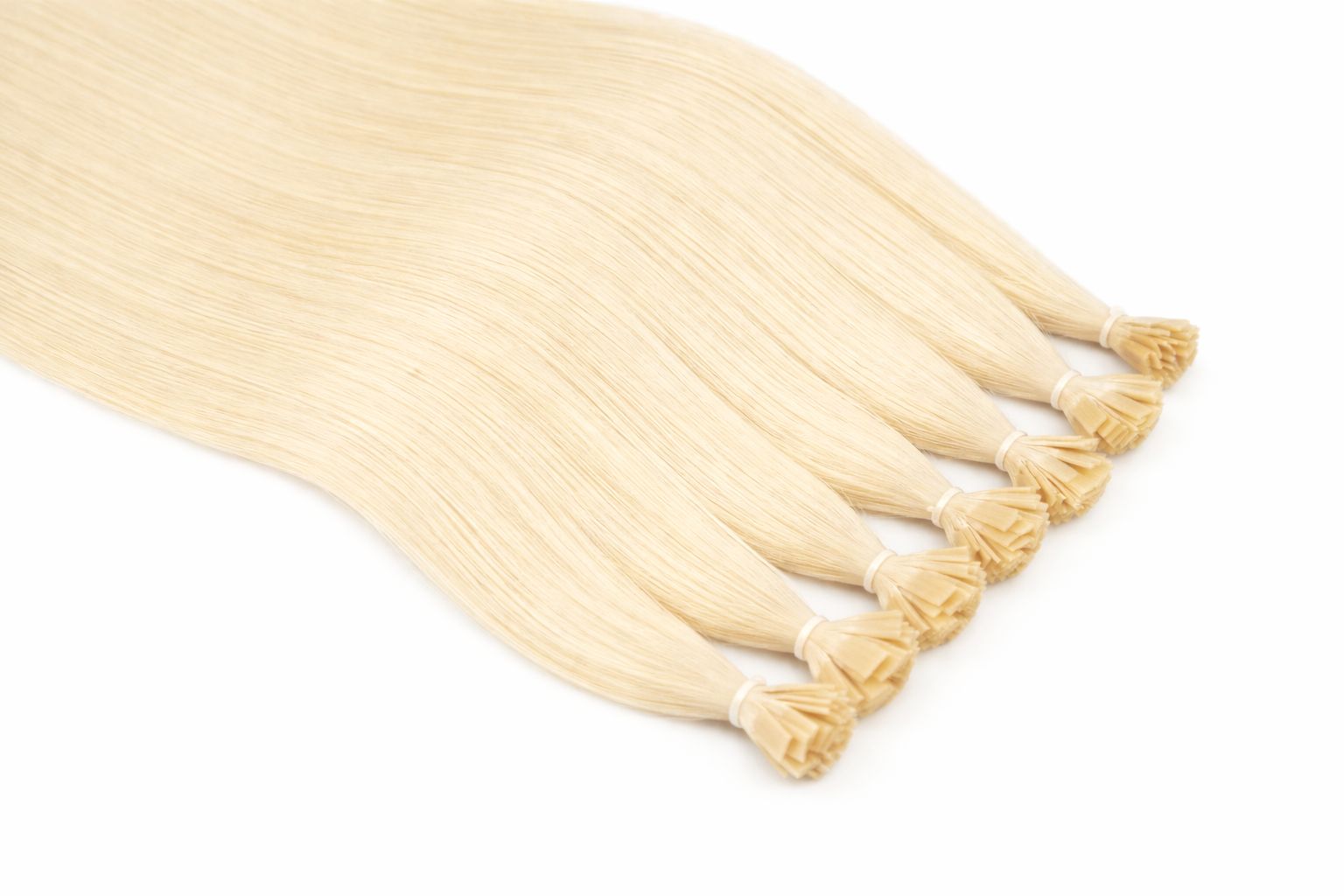 Keratin Flat Tips Light Blonde Color 22 Inches Super Double Drawn Quality Straight Hair Texture
