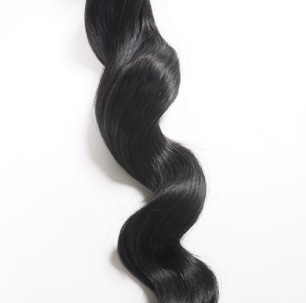 Weft - Natural Black Color 20 inches Double Drawn Quality Loose wave Hair Texture