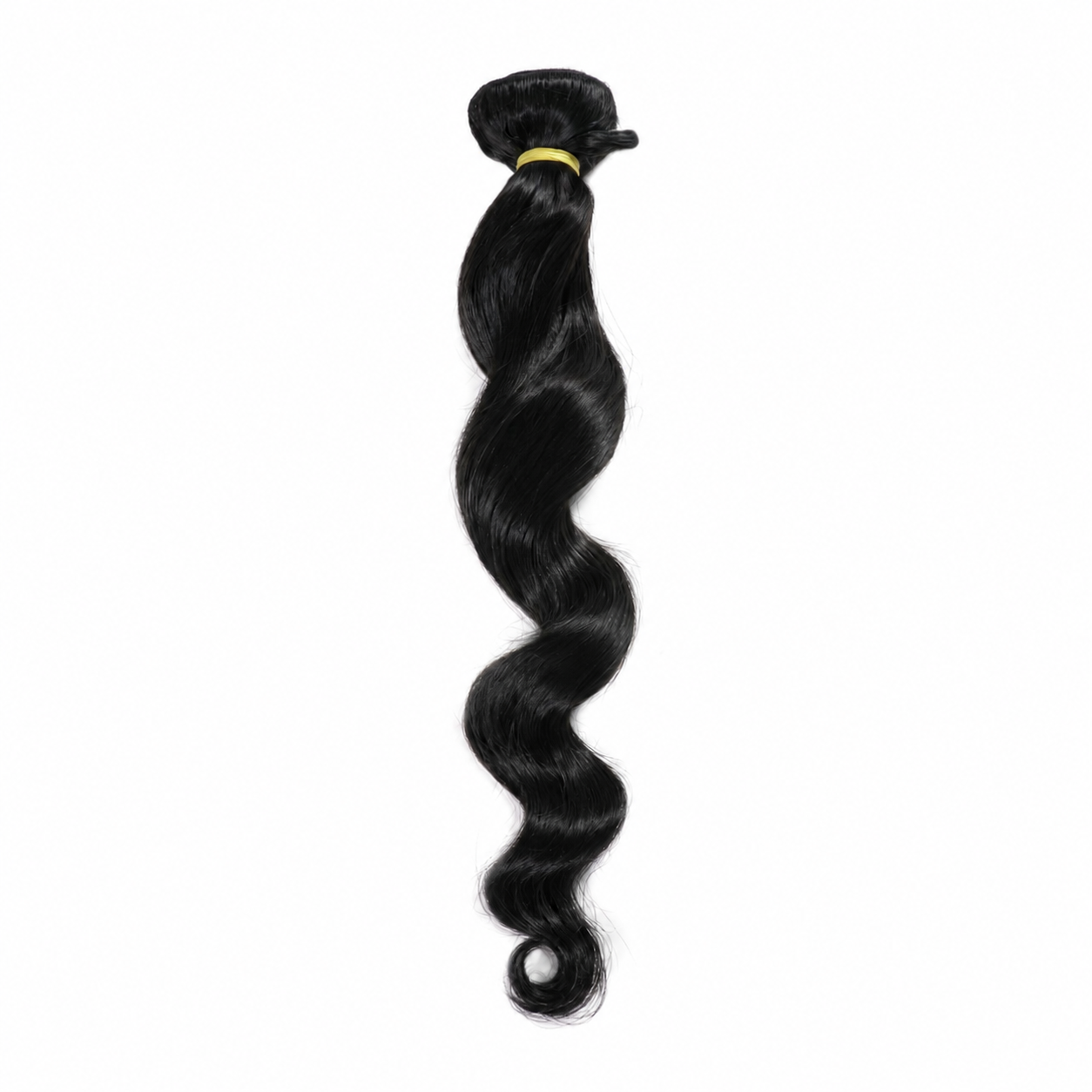 Weft - Natural Black Color 20 inches Double Drawn Quality Loose wave Hair Texture