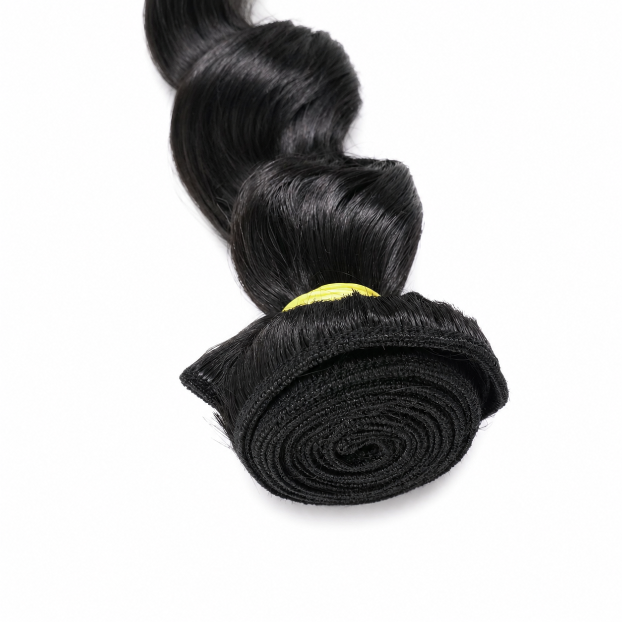 Weft - Natural Black Color 20 inches Double Drawn Quality Loose wave Hair Texture