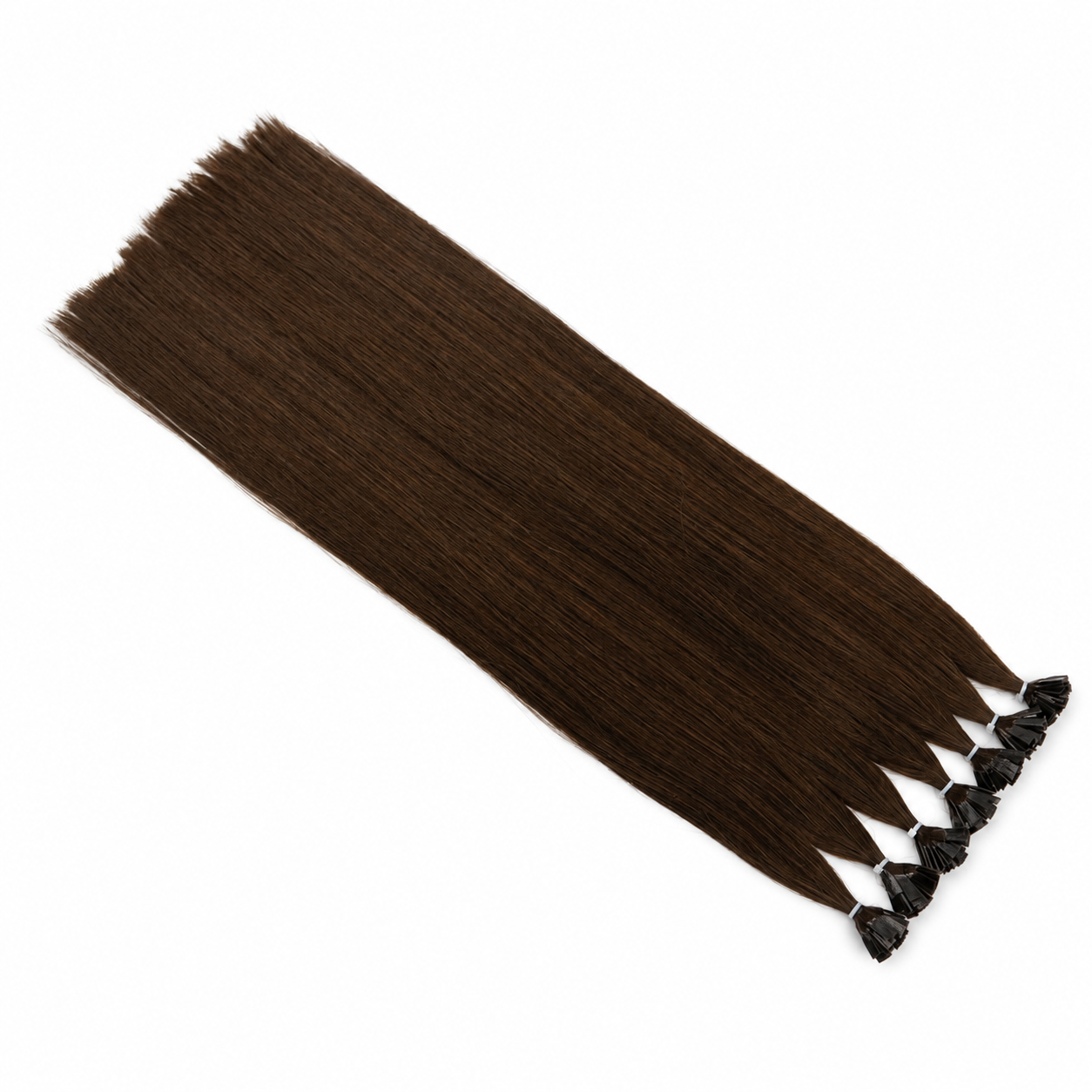 Keratin Flat Tips #4 Color 22 Inches Super Double Drawn Quality Straight Hair Texture