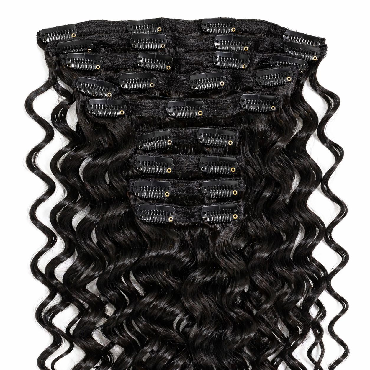 Clip in - Natural Black Color 20 inches Super Double Drawn Quality Curly Hair Texture