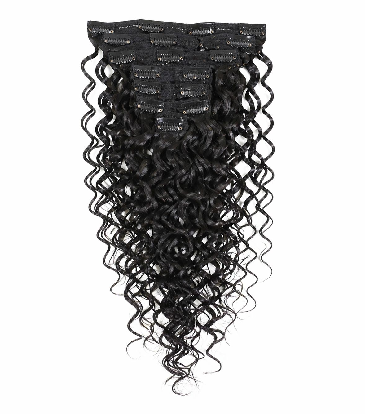 Clip in - Natural Black Color 20 inches Super Double Drawn Quality Curly Hair Texture