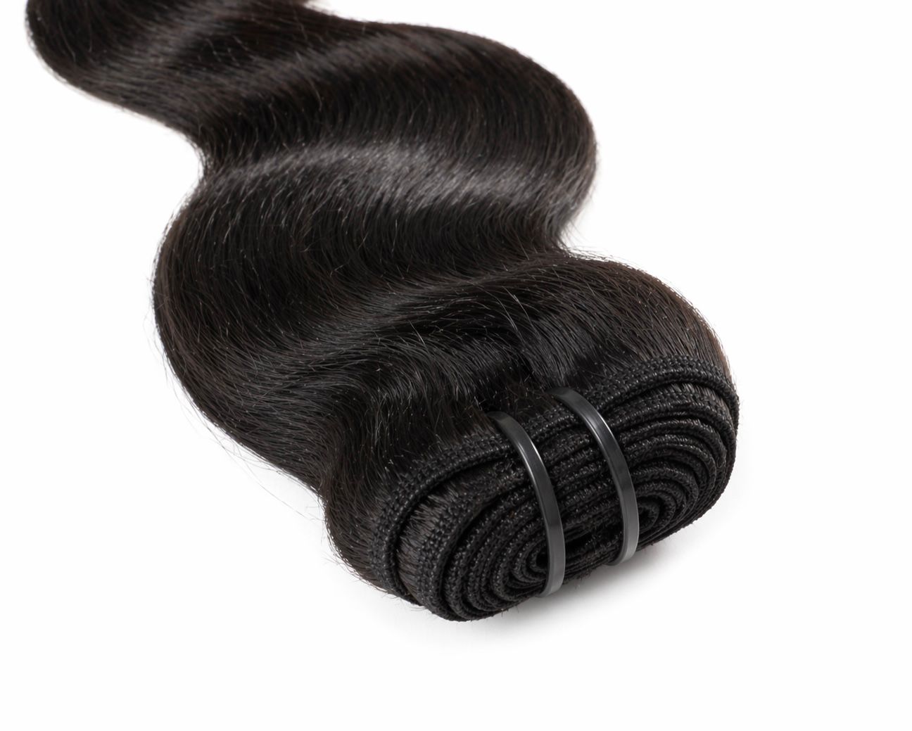 Weft - Natural Black Color 22 inches Super Double Drawn Quality Wavy Hair Texture