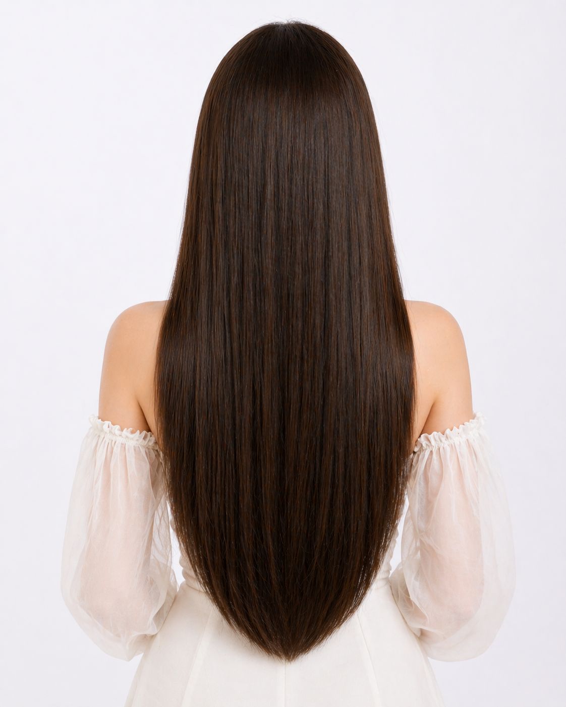 Clip in - Dark Brown Color 22 inches Super Double Drawn Quality Straight Hair Texture