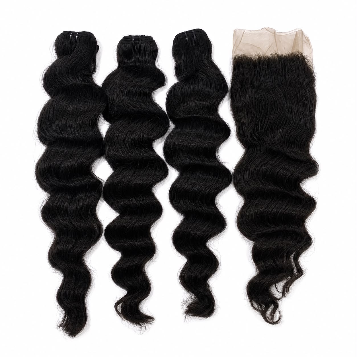 Weft - Natural Black Color 18 inches Super Double Drawn Quality Natural Wavy Texture