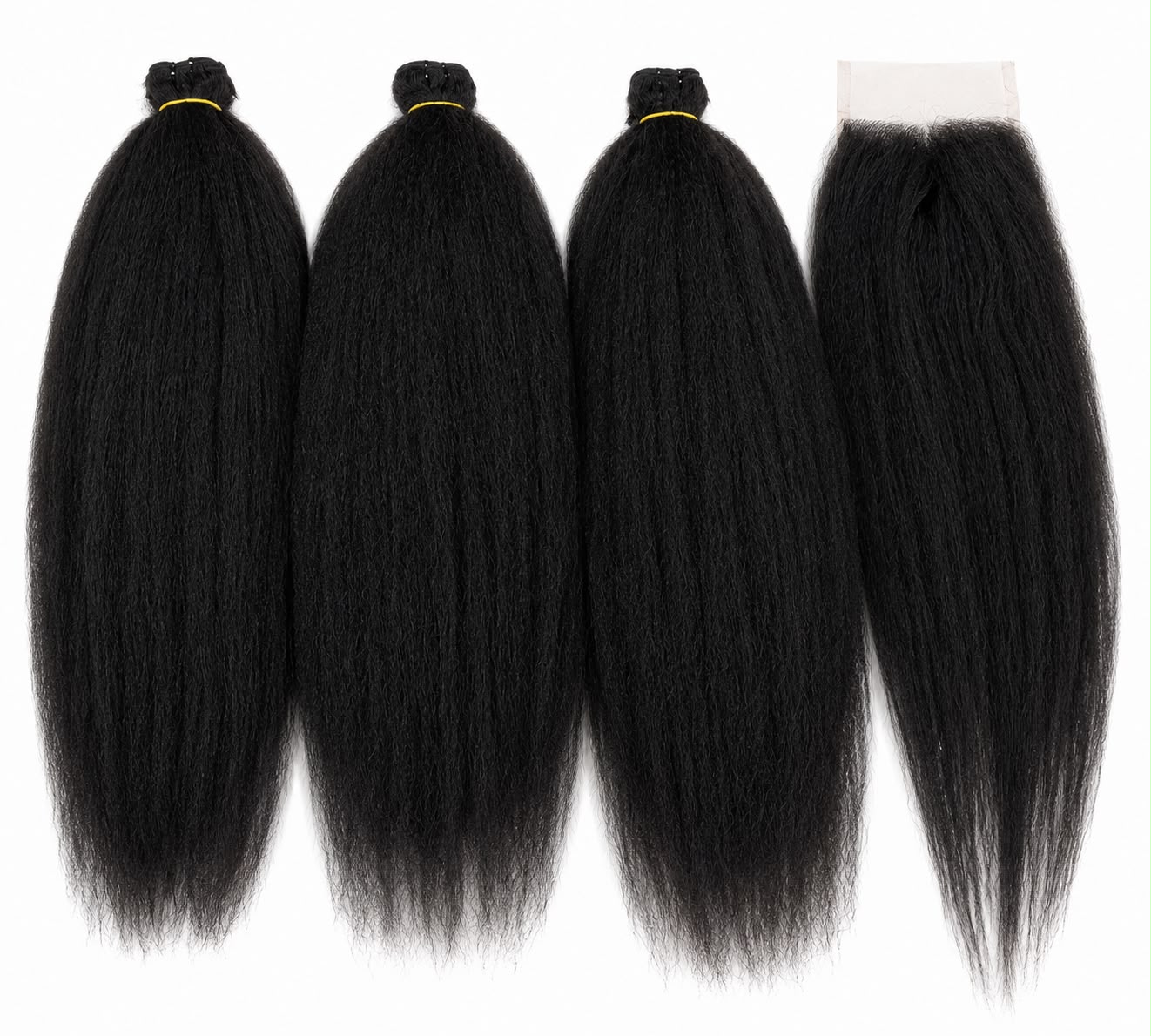 Weft - Natural Black Color 22-24 inches Super Double Drawn Quality Yaki Texture