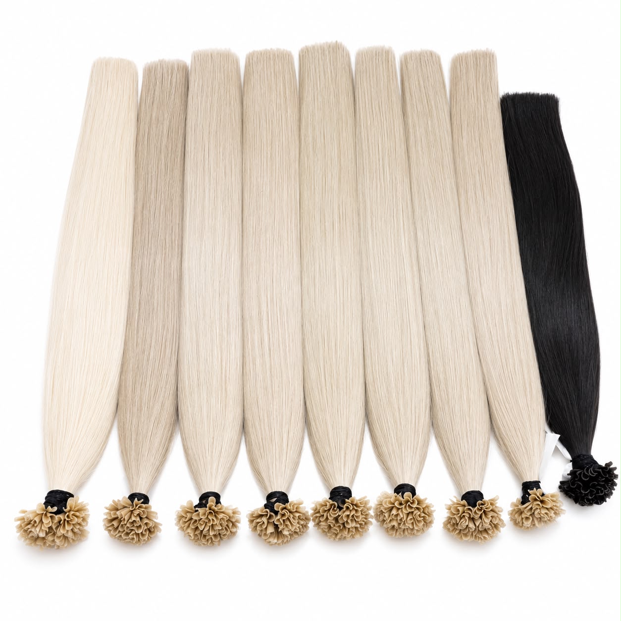 Keratin U Tips - Customization color - 24 Inches Double Drawn Quality Natural Straight Hair Texture