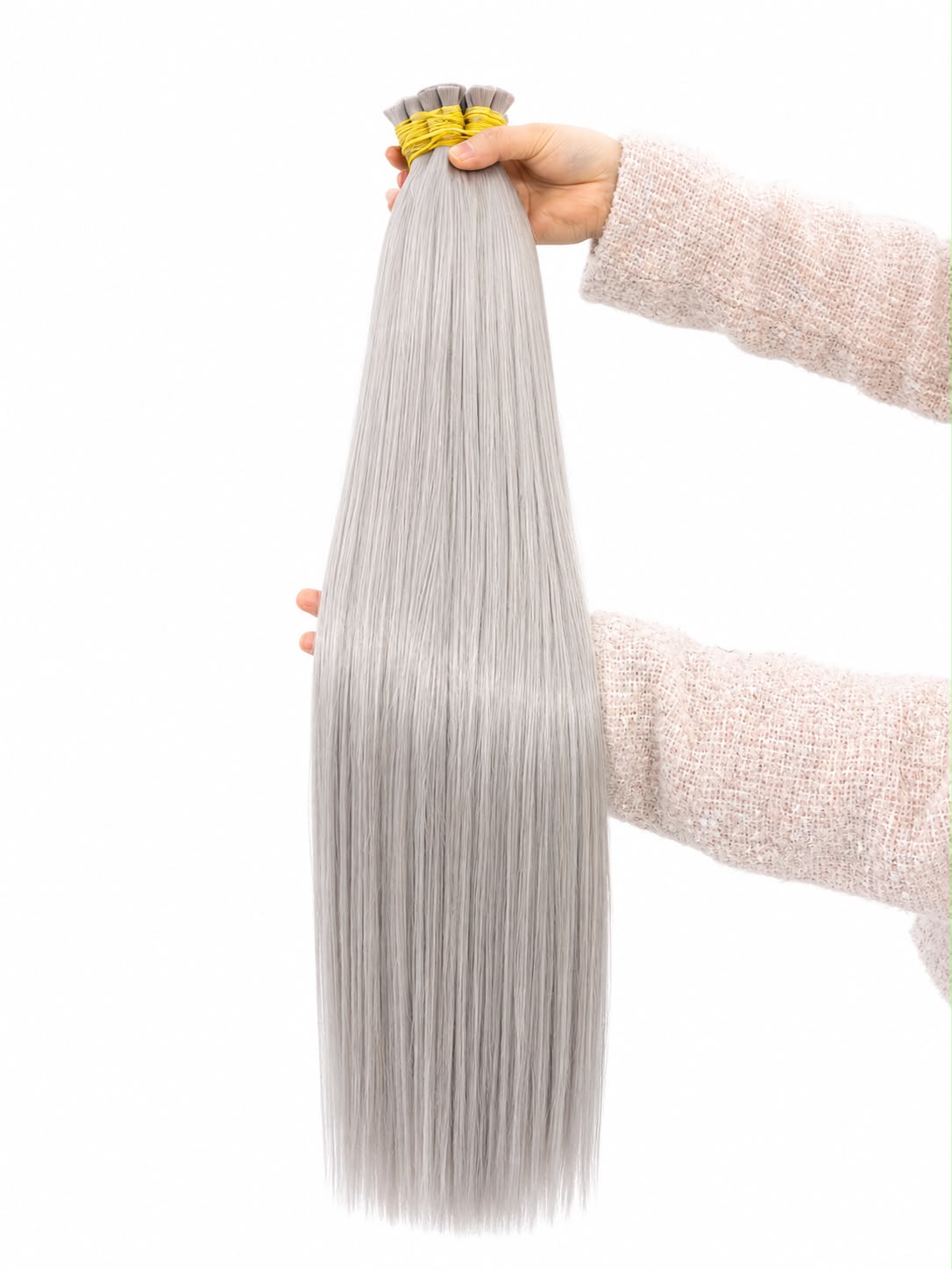 Bulk hair - #Silver color K138 ring 24 inches Super Double Drawn Quality Straight Hair Texture Wholesale price list