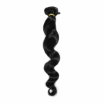 Weft - Natural Black Color 20 inches Double Drawn Quality Loose wave Hair Texture