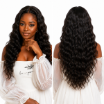 Weft - Natural Black Color 20 inches Double Drawn Quality Loose wave Hair Texture