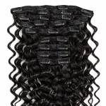 Clip in - Natural Black Color 20 inches Super Double Drawn Quality Curly Hair Texture