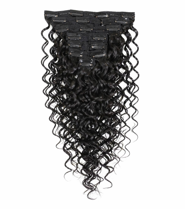 Clip in - Natural Black Color 20 inches Super Double Drawn Quality Curly Hair Texture