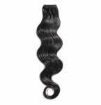 Weft - Natural Black Color 22 inches Super Double Drawn Quality Wavy Hair Texture