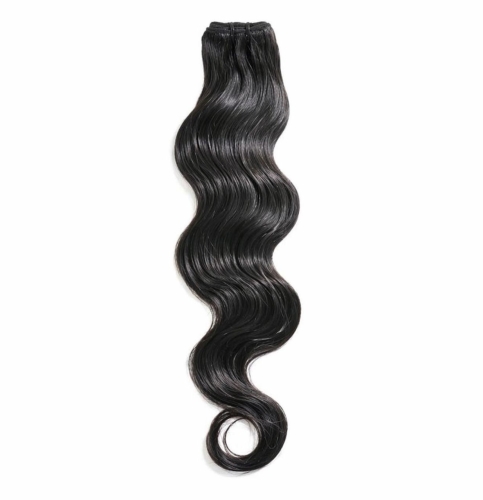 Weft - Natural Black Color 22 inches Super Double Drawn Quality Wavy Hair Texture