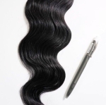 Weft - Natural Black Color 22 inches Super Double Drawn Quality Wavy Hair Texture