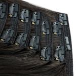 Clip in - Dark Brown Color 22 inches Super Double Drawn Quality Straight Hair Texture