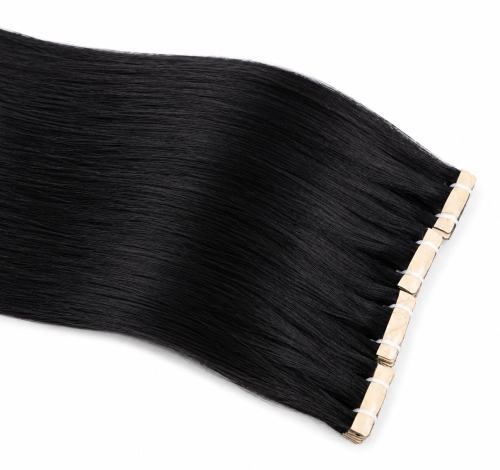 Invisible tapes - #Jetblack color 24 inches Super Double Drawn Quality Straight Hair Texture