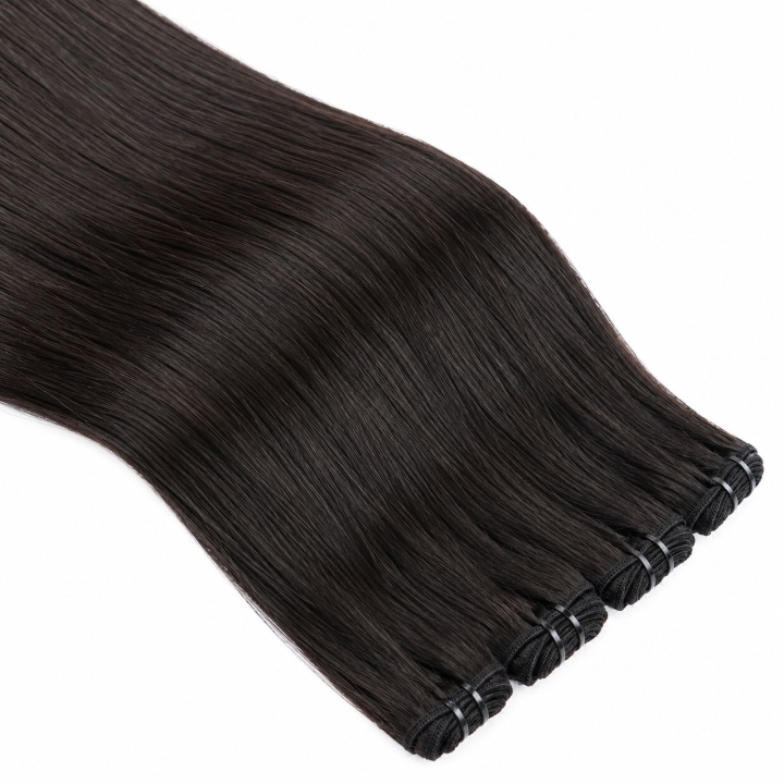 Weft - Natural Black Color 22 inches Super Double Drawn Quality Straight Hair Texture