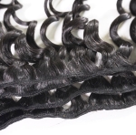 Weft - Natural Black Color 18 inches Super Double Drawn Quality Deep Wavy Hair Texture