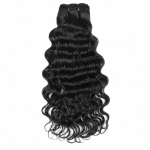 Weft - Natural Black Color 18 inches Super Double Drawn Quality Deep Wavy Hair Texture
