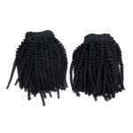 Weft - Natural Black Color 20 inches Super Double Drawn Quality Kinky Hair Texture