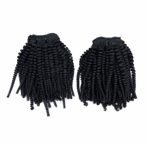 Weft - Natural Black Color 20 inches Super Double Drawn Quality Kinky Hair Texture