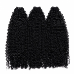 Weft - Natural Black Color 28 inches Super Double Drawn Quality Burmese Tight Curly Texture