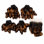 Weft - Ombre Piano Brown Color 18 inches Super Double Drawn Quality Wavy Hair Texture