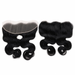 Frontal - Natural Black Color 16 inches Body wave Hair Texture HD lace Swiss Lace Double Knot