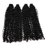 Weft - Natural Black Color 34 inches Super Double Drawn Quality Burmese Curly Texture