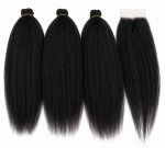 Weft - Natural Black Color 22-24 inches Super Double Drawn Quality Yaki Texture