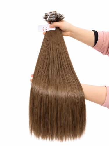 Invisible tapes - #6.2 color Iris color ring 24 inches Super Double Drawn Quality Straight Hair Texture