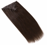 Clip in - Dark Brown #3 Color Hairshop2 24 inches Super Double Drawn Quality Straight Hair Texture