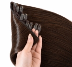 Clip in - Dark Brown #3 Color Hairshop2 24 inches Super Double Drawn Quality Straight Hair Texture
