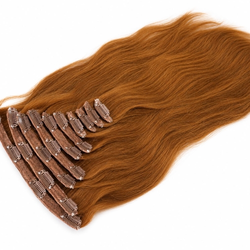 Clip in - Cooper Color #7.43 Color Hairshop2 24 inches Super Double Drawn Quality Straight Hair Texture